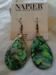 Green glass earrings